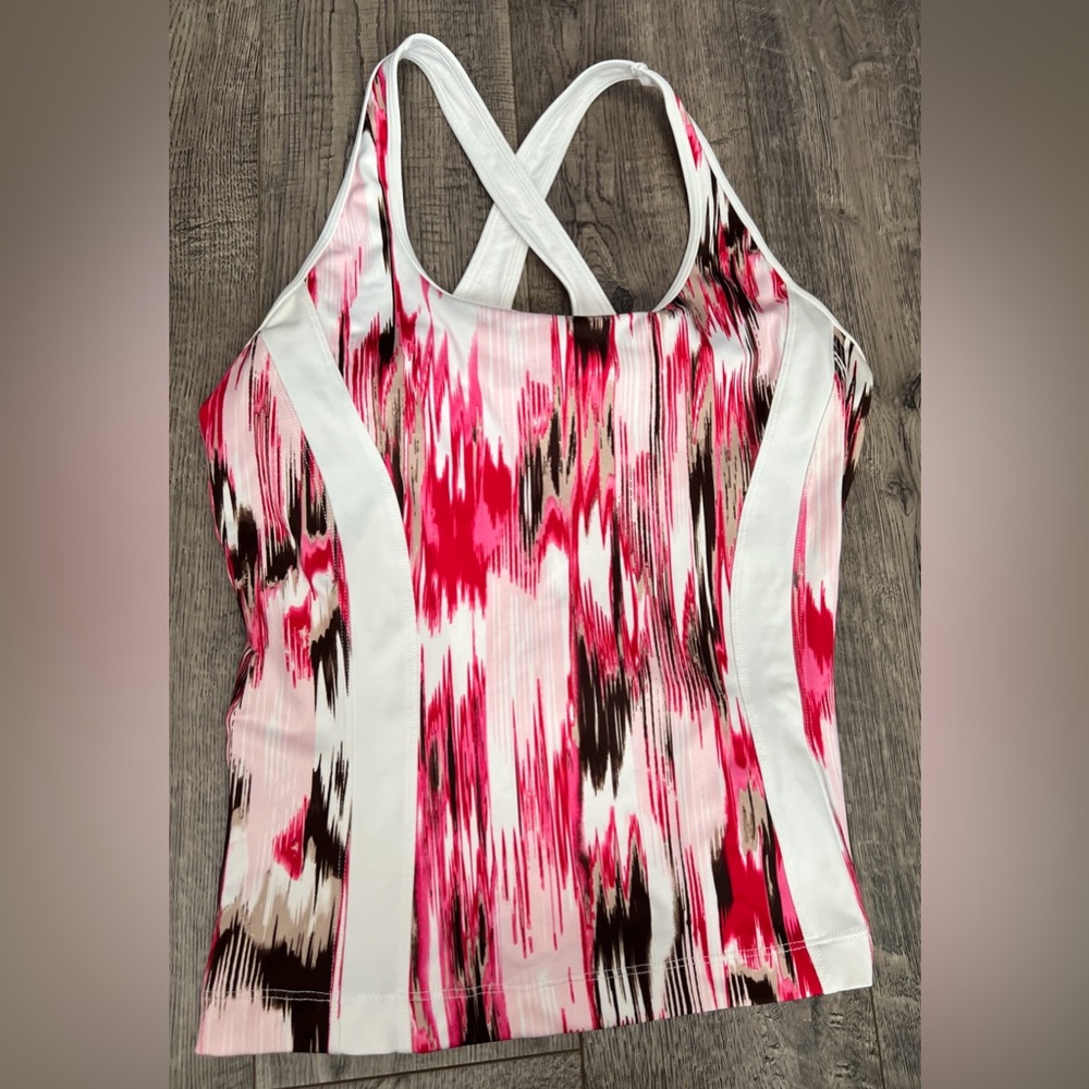 Ativa Pink and Red Fitted Graphic Tank Top